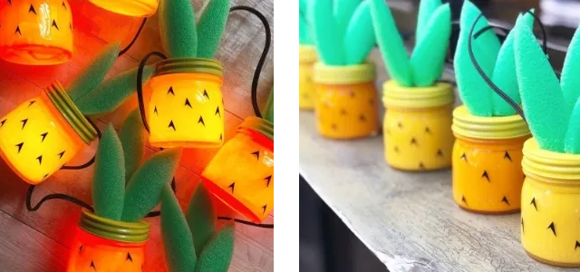 Гирлянда из банок в форме ананасов